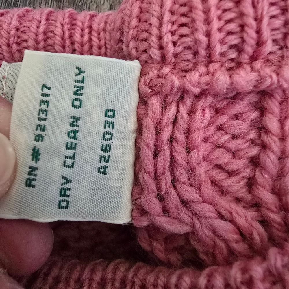 Aran Crafts Sweater Womens XL Pink 100% Merino Wool Cable Knit Made in Ireland - Picture 7 of 13